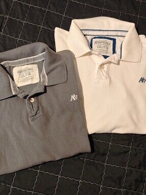 Lot of 2 Aeropostale Men's Short Sleeve Polo Shirt Gray / Cream Size XXL